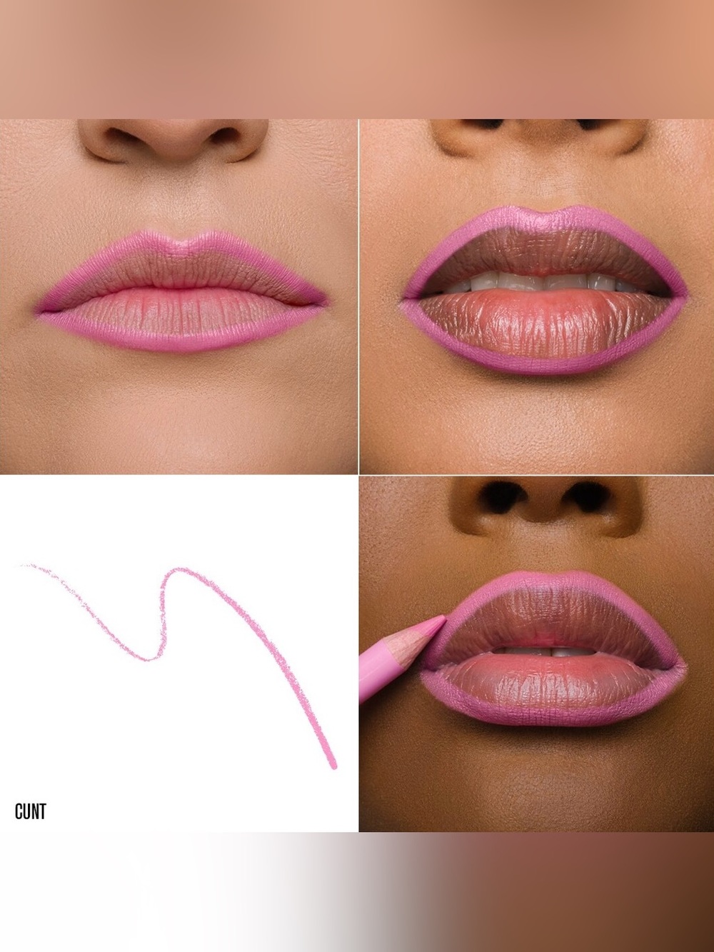 Jeffree Star C*nt Velour Lip Liner- bubblegum pink, satin finish, long wear